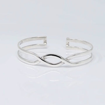 Treasure Bay Gorgeous Handcrafted 925 Sterling Silver Bangle Bracelet for Women Girls - Adjustable Open Cuff Bracelet, Handmade