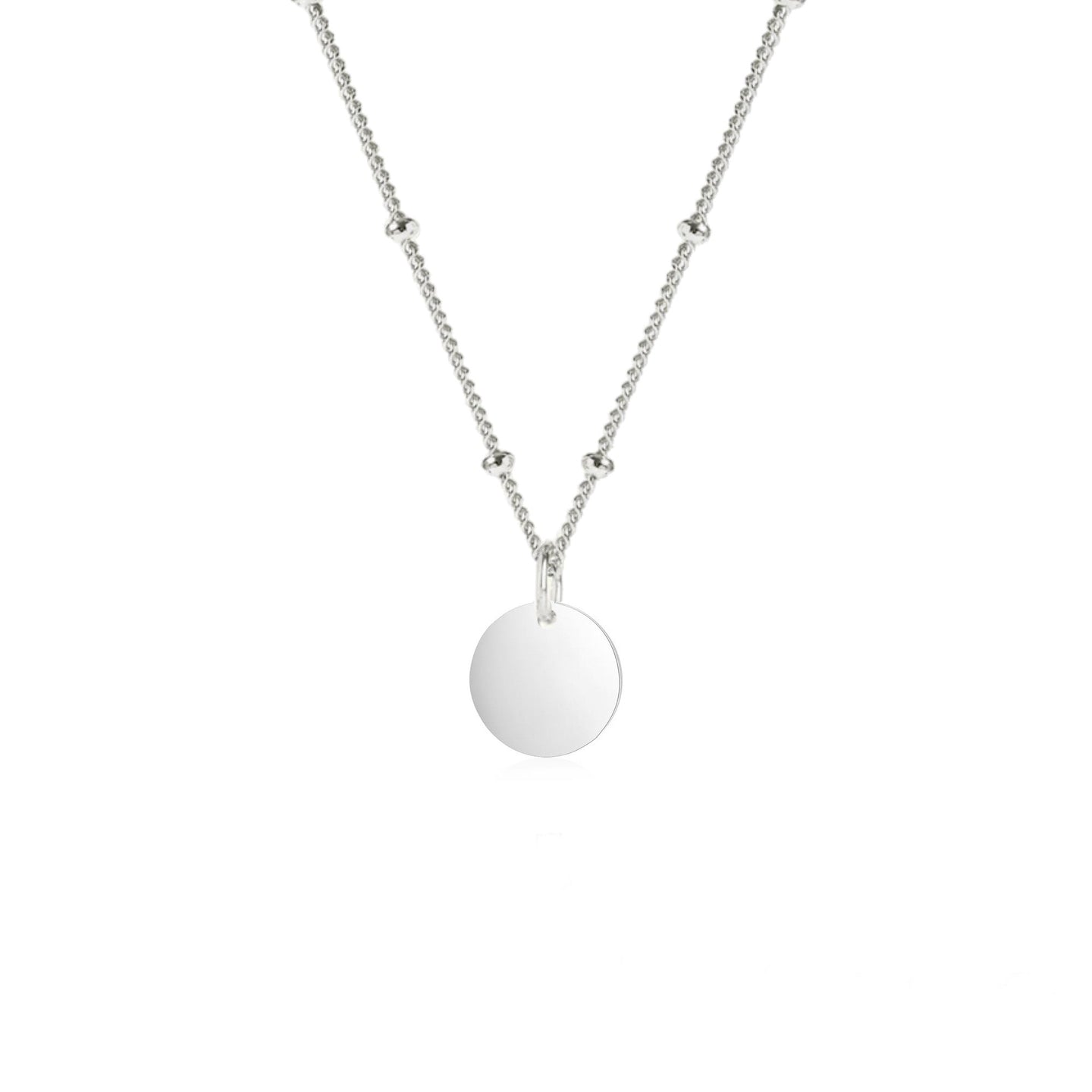 womens silver disc necklace