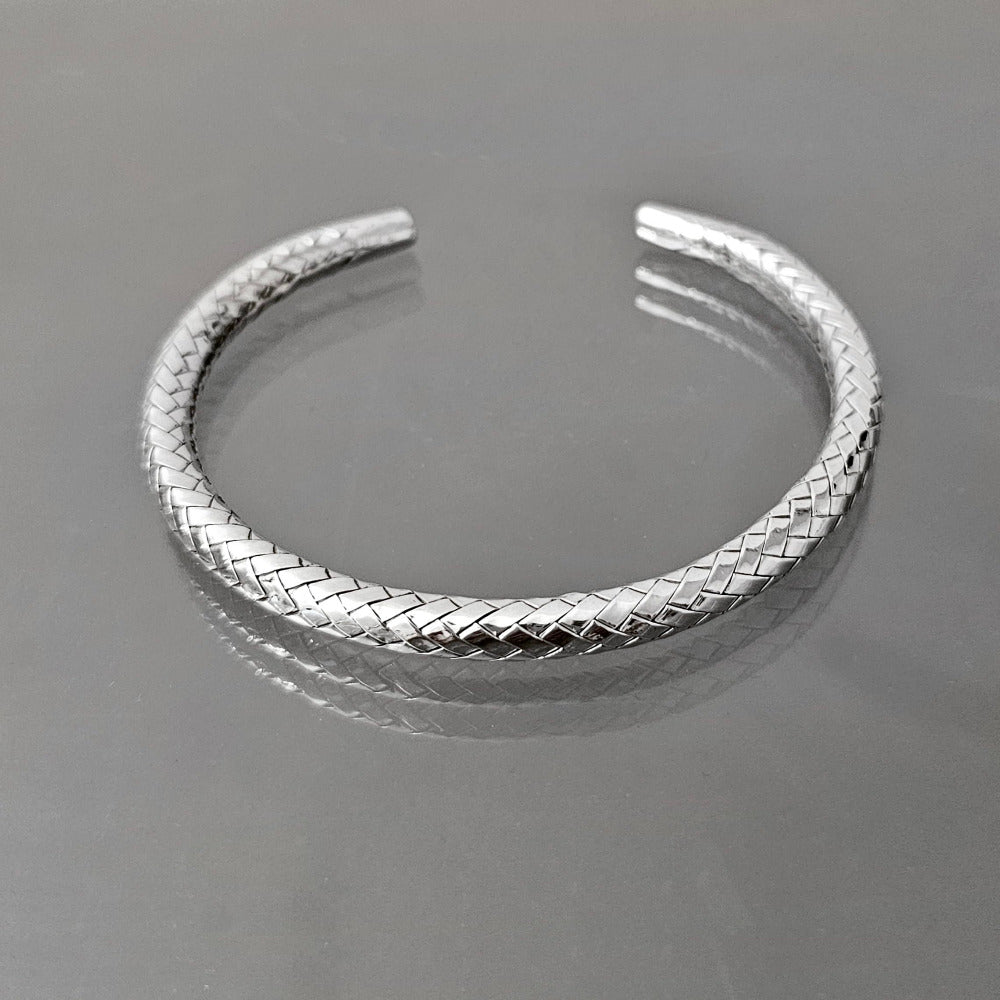 solid silver torque bangle for men