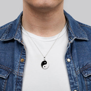 Yin Yang 925 Sterling Silver Pendant Necklace Women And Men