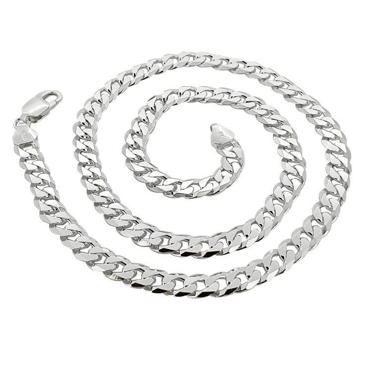 Sterling Silver Gourmette Curb Chain 1mm 925 Italy Cuban Link New Necklace  18